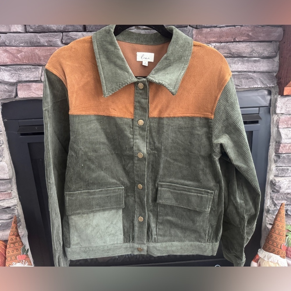 MQOT Lena Green and Brown Corduroy Jacket Size Small